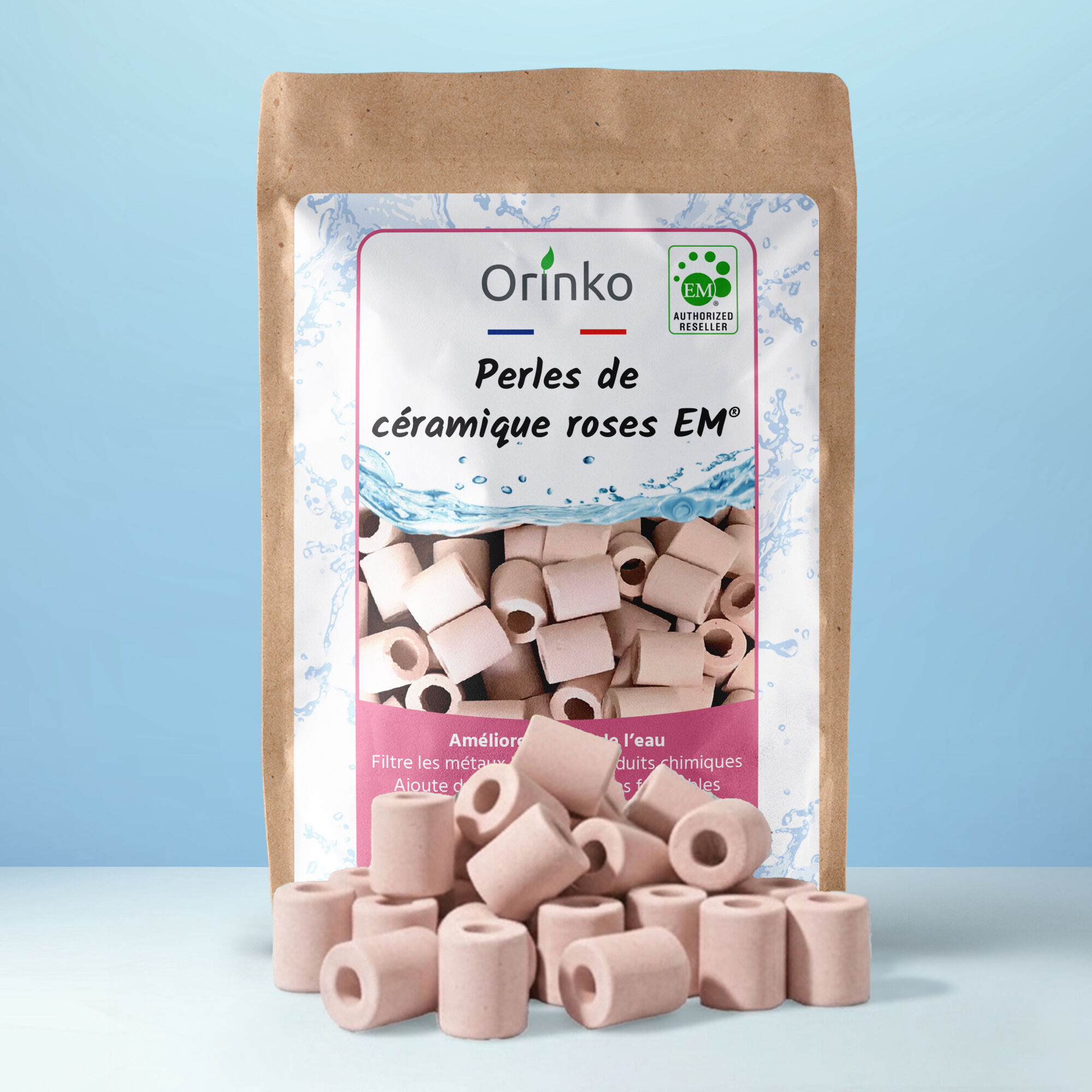 15 Perles de Céramique EM ROSES - Améliorent la Qualité de l’Eau - Réduisent Les Dépôts Calcaires - Parfaites pour Une Carafe, Bouteille, Gourde