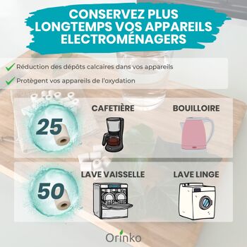 50 Perles de Céramique EM - Améliorent la Qualité de l’Eau - Réduises Les Dépôts Calcaires - Parfaites pour Machine à Laver, Lave Linge & Carafe, Bouteille, Gourde, Cafetière, Bouilloire 5