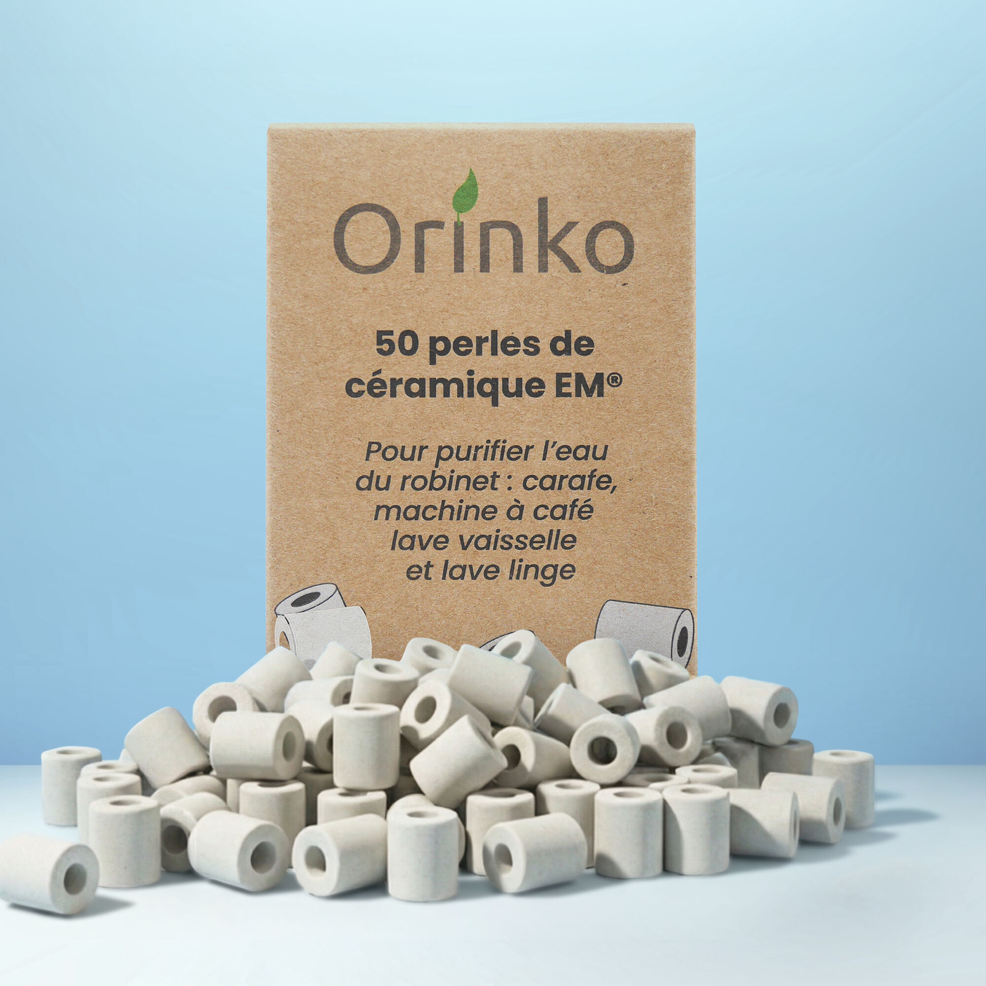 50 Perles de Céramique EM - Améliorent la Qualité de l’Eau - Réduises Les Dépôts Calcaires - Parfaites pour Machine à Laver, Lave Linge & Carafe, Bouteille, Gourde, Cafetière, Bouilloire