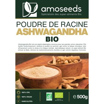 Ashwagandha en Poudre Bio 500G 4