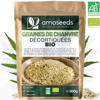 Graines de Chanvre Décortiquées Bio 500G 1