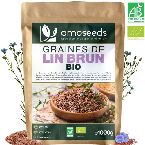 Graines de Lin Brun Bio 1kG