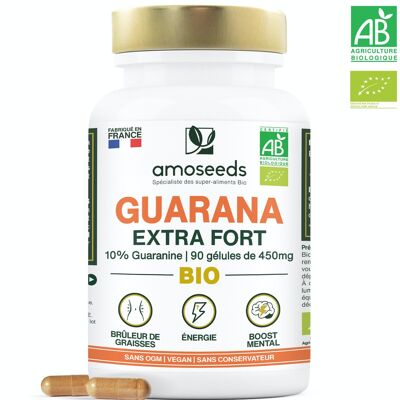 Guaraná Nativo Orgánico, 10% guaranina | 90 cápsulas de 450mg