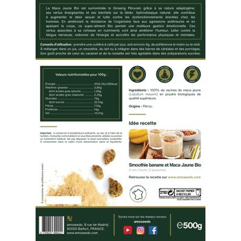 Maca Jaune en Poudre Bio 500G 5