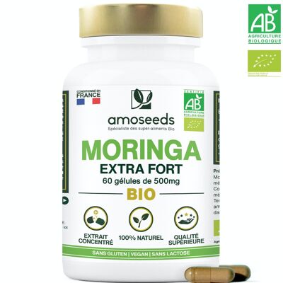 Moringa Bio, Alta concentracion | 60 cápsulas de 500 mg
