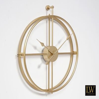 Wandklok Alberto goud 52cm - Wandklok modern - Stil uurwerk - Industriële wandklok
