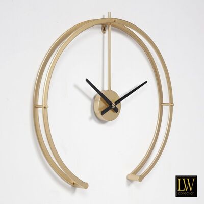 Wandklok Denzel Goud 52cm - Wandklok modern - Stil uurwerk - Industriële wandklok