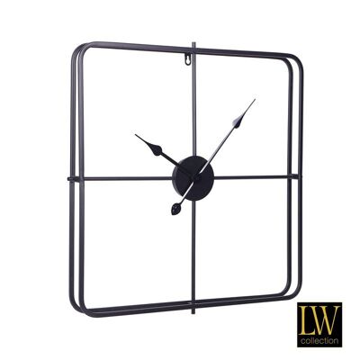 Wandklok Harvey Zwart 60cm - Wandklok modern - Industriële wandklok stil uurwerk