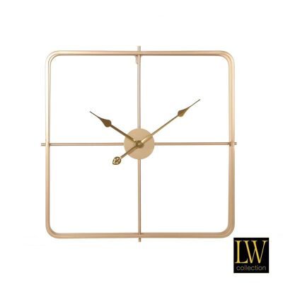 Wandklok Harvey Goud 60cm - Wandklok modern - Industriële wandklok stil uurwerk