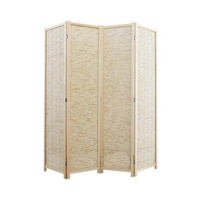 Kamerscherm 4 panelen Bamboe beige 170x160cm