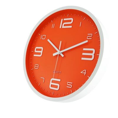 Keukenklok Xenn5 oranje wit 30cm - wandklok stil uurwerk