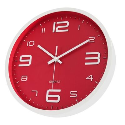 Keukenklok Xenn8 rood wit 30cm - wandklok stil uurwerk
