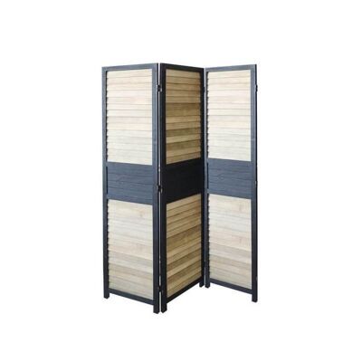 Kamerscherm 3 panelen zwart bruin hout 170x120cm - paravent - scheidingswand