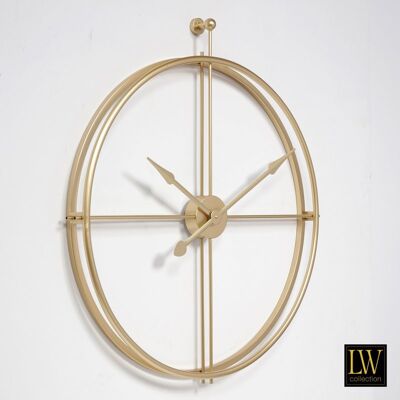 Wandklok XL Alberto goud 80cm - Wandklok minimalistisch - Industriële wandklok stil uurwerk