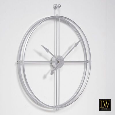 Wandklok XL Alberto zilver 80cm - Wandklok minimalistisch - Industriële wandklok stil uurwerk
