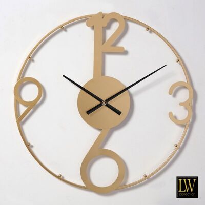 Wandklok Scarlett Goud 60cm - Wandklok modern - Industriële wandklok stil uurwerk