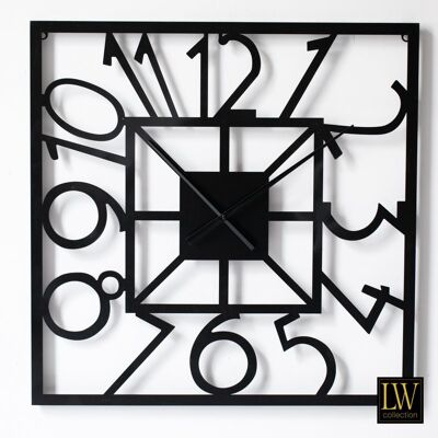 Wandklok Senna zwart 60cm - Wandklok modern - Industriële wandklok stil uurwerk