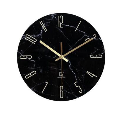 Keukenklok Cooper zwart marmer 30cm - Wandklok stil uurwerk