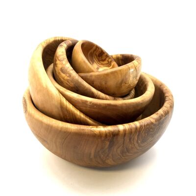 6 pieces Bowl set ROUND made of olive wood