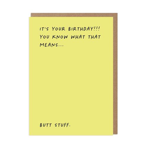Butt Stuff Funny Lover Birthday Card