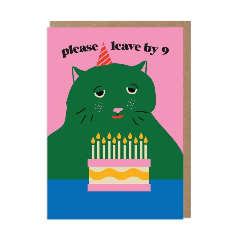 Carte d'anniversaire Chat grincheux