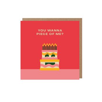 Carte d'anniversaire drôle de gâteau de morceau de moi