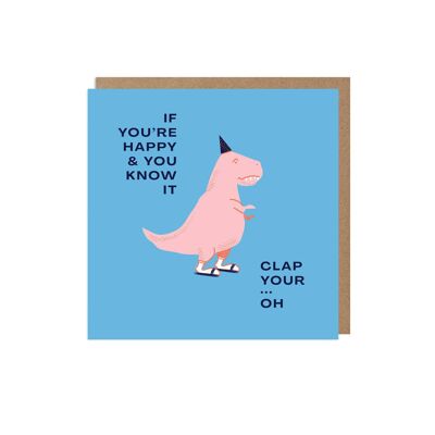 Aplaude tu tarjeta de cumpleaños de dinosaurio divertido Oh