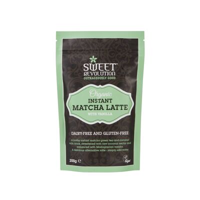 Matcha biologique avec mélange instantané de latte à la vanille