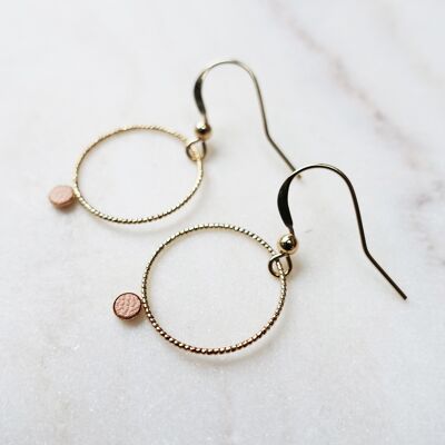 Mini round earrings # 1 - Nude