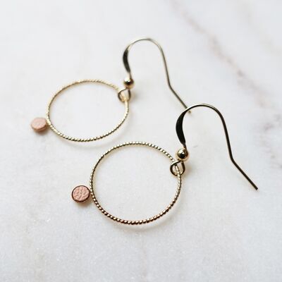 Boucles d'oreille mini rond #1 - Nude