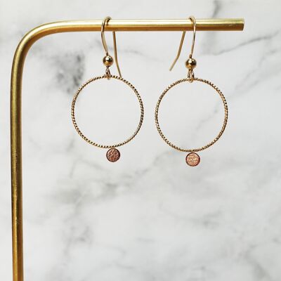 Mini round earrings # - Rose gold