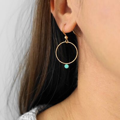 Mini round earrings # - Mint