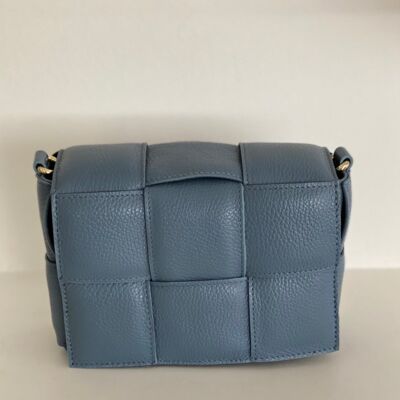 Sac bandoulière en cuir bleu clair Muria