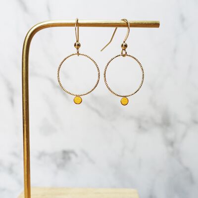 Boucles d'oreille mini rond #1 -  jaune