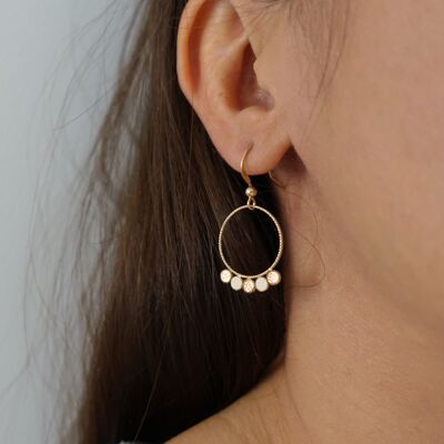 Mini round earrings # 2 - White