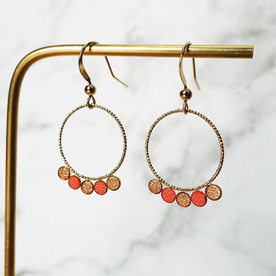 Mini round earrings # 2 - Coral