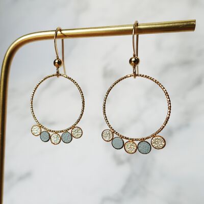 Mini round earrings # 2 - Gray blue