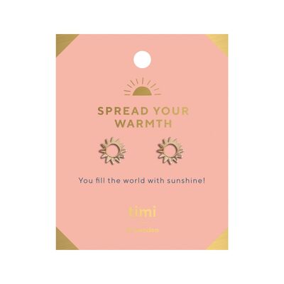 Timi of Sweden | Spread Your Warmth Small Sun Örhängen Gold | Exclusive Scandinavian design that is the perfect gift for every women