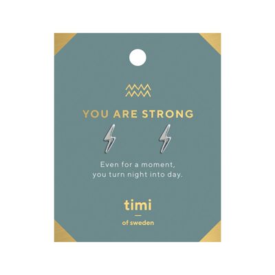 Timi of Sweden | You are Strong Lightning Örhängen Silver | Exclusive Scandinavian design that is the perfect gift for every women