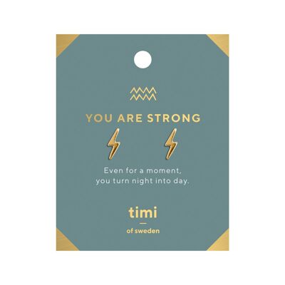 Timi of Sweden | You are Strong Lightning Örhängen Gold | Exclusive Scandinavian design that is the perfect gift for every women