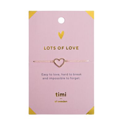 Timi of Sweden | Lots of Love Heart Outline Br., Gold - Pink | Exclusive Scandinavian design that is the perfect gift for every women