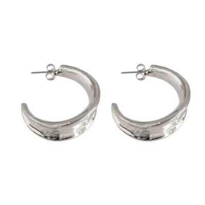 Timi of Sweden | Large Hammered Hoop Earring - Silver | Exclusive Scandinavian design that is the perfect gift for every women