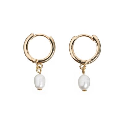 Timi of Sweden | Pearl Small Hoop Earrings - Gold | Exclusive Scandinavian design that is the perfect gift for every women