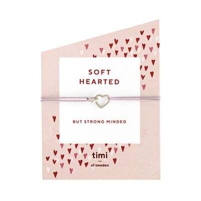 Timi of Sweden | Two Hearts Stretch Br., Silver - Pink | Exclusive Scandinavian design that is the perfect gift for every women