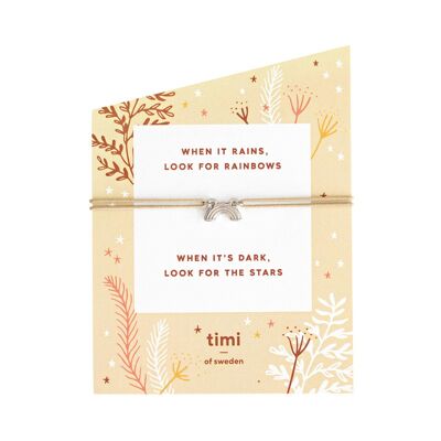 Timi of Sweden | Rainbow Stretch Br., Silver - Beige | Exclusive Scandinavian design that is the perfect gift for every women