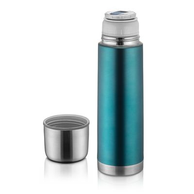 Colour stainless steel vacuum bottle, 500 ml, pacific blue