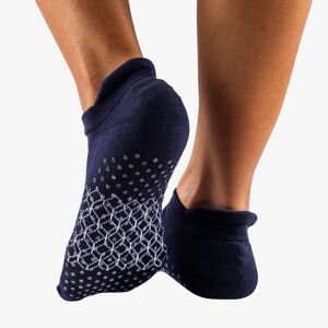 flow - chaussettes antidérapantes en coton bio peigné idéales pour le yoga et le pilates - marine - 1 paire