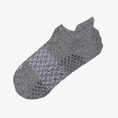 flow - chaussettes antidérapantes en coton bio peigné idéales pour le yoga et le pilates - gris moucheté - 1 paire