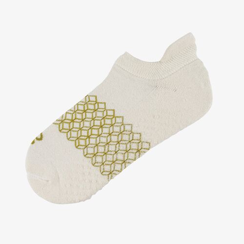 flow - organic combed cotton gripper socks ideal for yoga and pilates - natural undyed - 1 pair