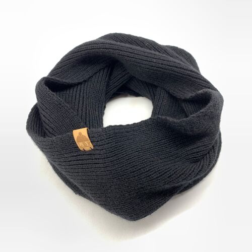 Echarpe tubulaire (snood) laine LBF noir